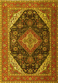 Medallion Yellow Traditional Rug, tr1291yw