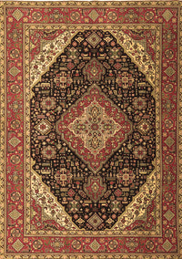 Medallion Brown Traditional Rug, tr1291brn