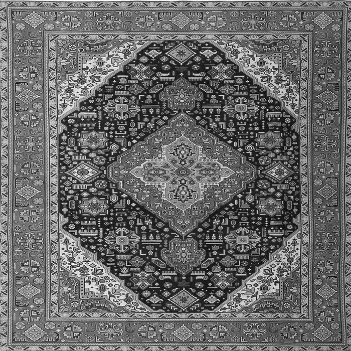 Serging Thickness of Medallion Gray Traditional Rug, tr1291gry