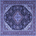 Square Medallion Blue Traditional Rug, tr1291blu