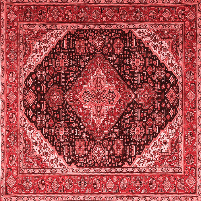 Machine Washable Medallion Red Traditional Rug, wshtr1291red