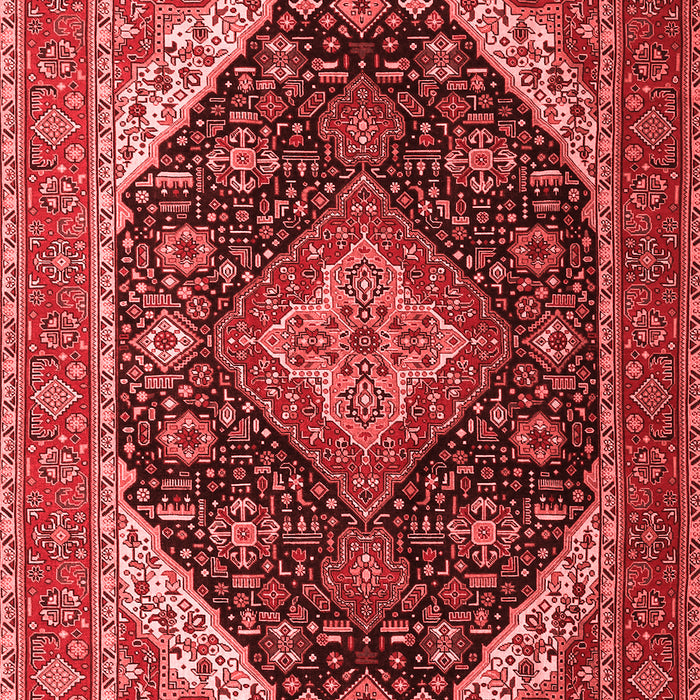 Machine Washable Medallion Red Traditional Rug, wshtr1291red
