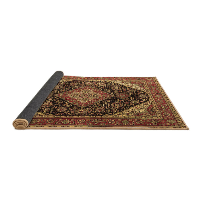 Sideview of Medallion Brown Traditional Rug, tr1291brn