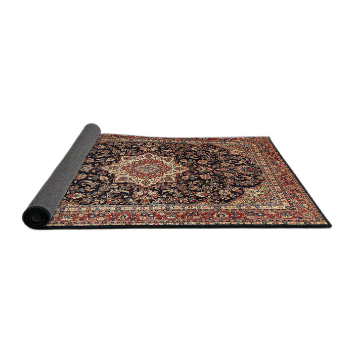 Sideview of Traditional Light Copper Gold Medallion Rug, tr1292