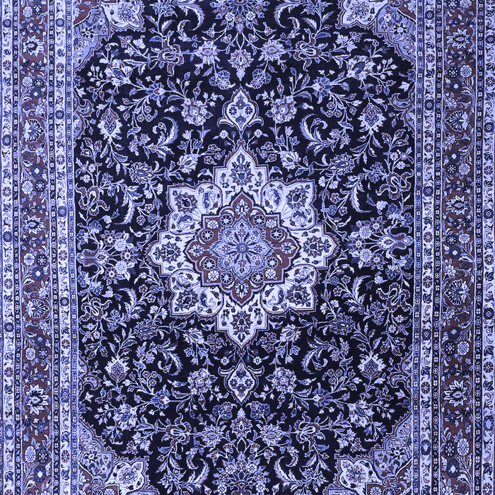 Machine Washable Medallion Blue Traditional Rug, wshtr1292blu