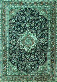 Medallion Turquoise Traditional Rug, tr1292turq