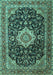 Medallion Turquoise Traditional Rug, tr1292turq