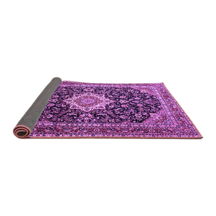Sideview of Medallion Purple Traditional Rug, tr1292pur
