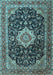 Medallion Light Blue Traditional Rug, tr1292lblu