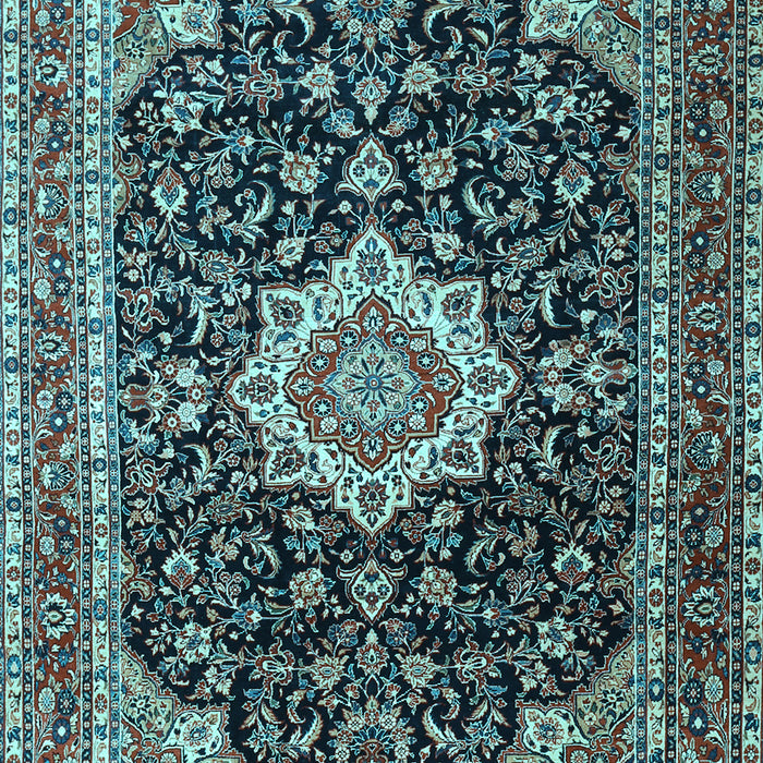 Medallion Light Blue Traditional Rug, tr1292lblu
