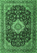 Machine Washable Medallion Emerald Green Traditional Area Rugs, wshtr1292emgrn