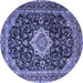 Round Medallion Blue Traditional Rug, tr1292blu