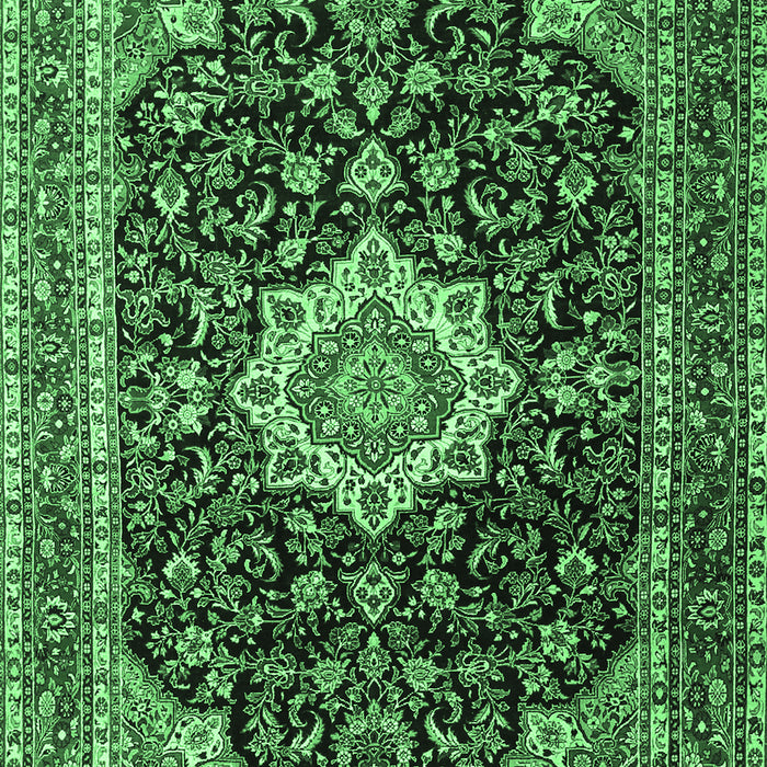 Medallion Emerald Green Traditional Rug, tr1292emgrn