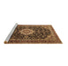 Sideview of Machine Washable Medallion Brown Traditional Rug, wshtr1292brn