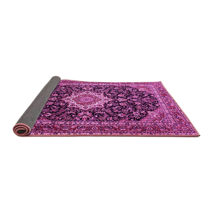 Sideview of Medallion Pink Traditional Rug, tr1292pnk
