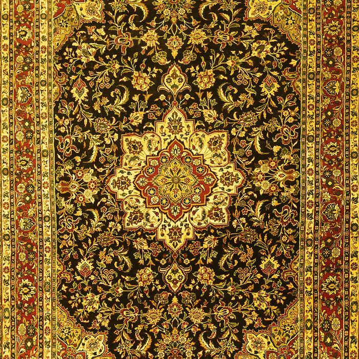 Medallion Yellow Traditional Rug, tr1292yw