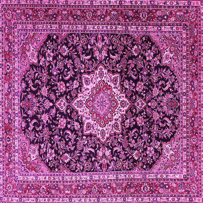Square Medallion Pink Traditional Rug, tr1292pnk