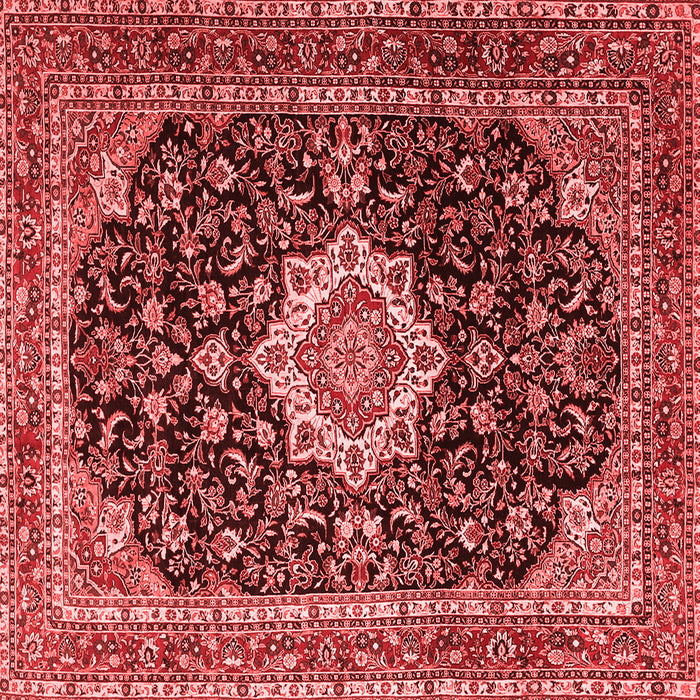 Machine Washable Medallion Red Traditional Rug, wshtr1292red