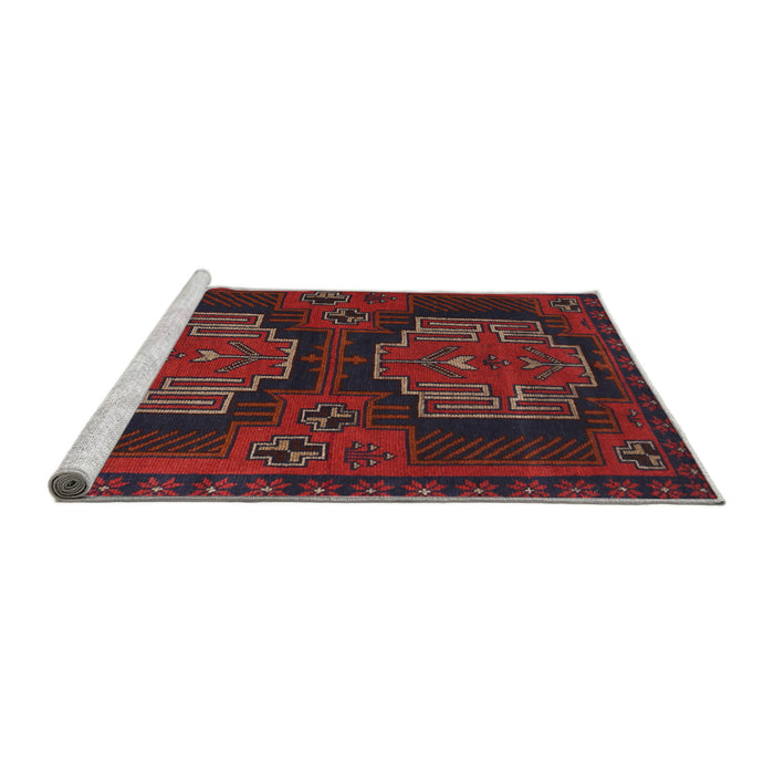 Sideview of Machine Washable Traditional Red Rug, wshtr1293