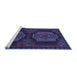 Sideview of Machine Washable Persian Blue Traditional Rug, wshtr1293blu