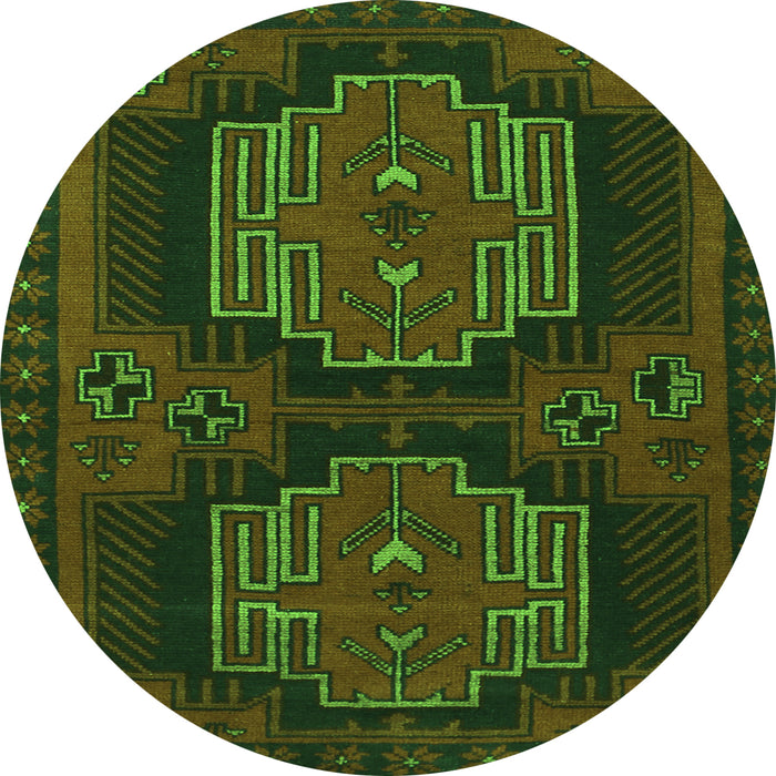 Square Persian Green Traditional Rug, tr1293grn