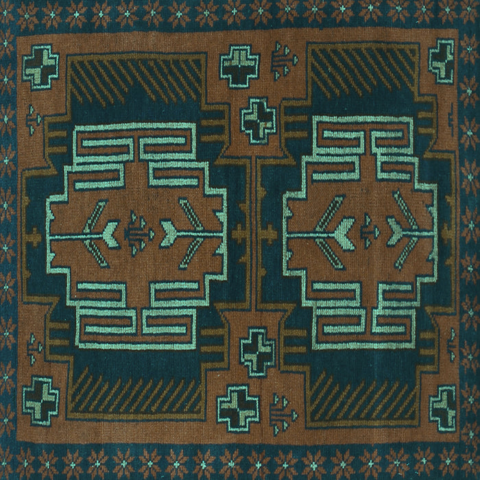 Square Persian Turquoise Traditional Rug, tr1293turq
