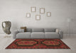 Machine Washable Persian Brown Traditional Rug in a Living Room,, wshtr1293brn