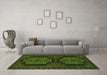 Machine Washable Persian Green Traditional Area Rugs in a Living Room,, wshtr1293grn