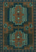 Machine Washable Persian Turquoise Traditional Area Rugs, wshtr1293turq