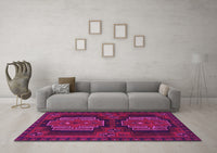 Machine Washable Persian Pink Traditional Rug, wshtr1293pnk