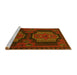 Sideview of Machine Washable Persian Yellow Traditional Rug, wshtr1293yw