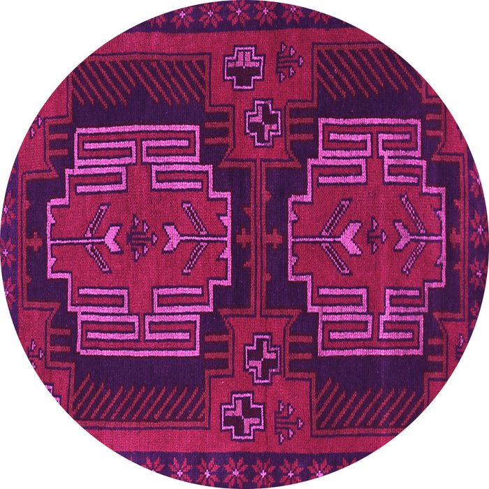 Round Persian Pink Traditional Rug, tr1293pnk