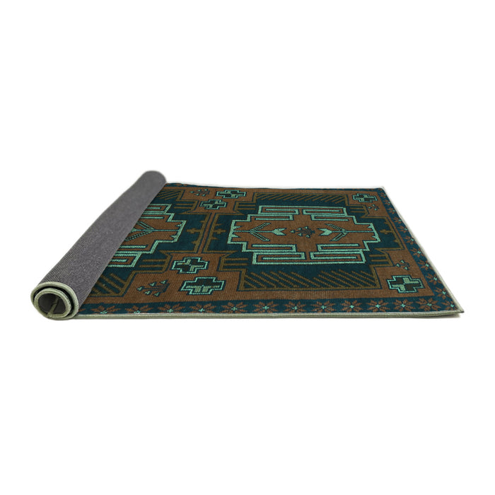 Sideview of Persian Turquoise Traditional Rug, tr1293turq