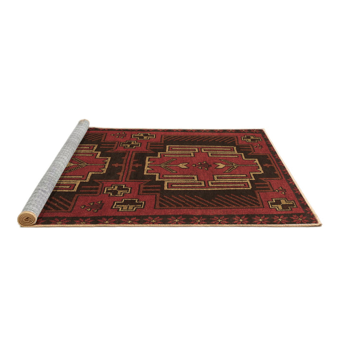Sideview of Machine Washable Persian Brown Traditional Rug, wshtr1293brn