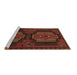 Sideview of Machine Washable Persian Brown Traditional Rug, wshtr1293brn