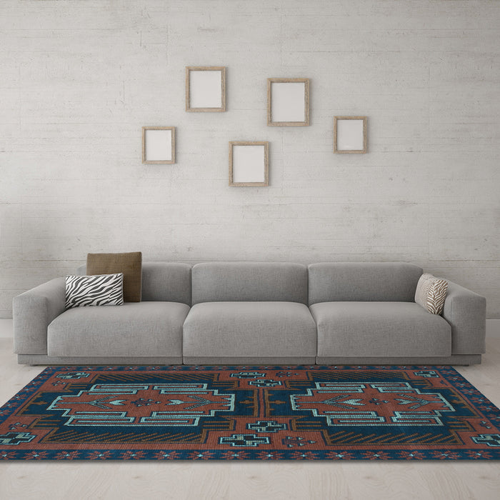 Machine Washable Persian Light Blue Traditional Rug in a Living Room, wshtr1293lblu