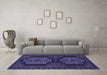 Machine Washable Persian Blue Traditional Rug in a Living Room, wshtr1293blu