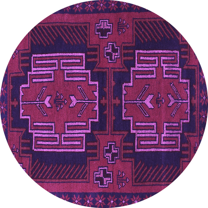 Round Persian Purple Traditional Rug, tr1293pur