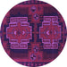 Round Persian Purple Traditional Rug, tr1293pur