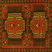 Square Persian Yellow Traditional Rug, tr1293yw