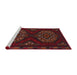 Sideview of Machine Washable Traditional Cranberry Red Rug, wshtr1294