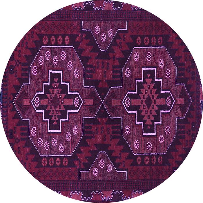 Round Machine Washable Persian Purple Traditional Area Rugs, wshtr1294pur