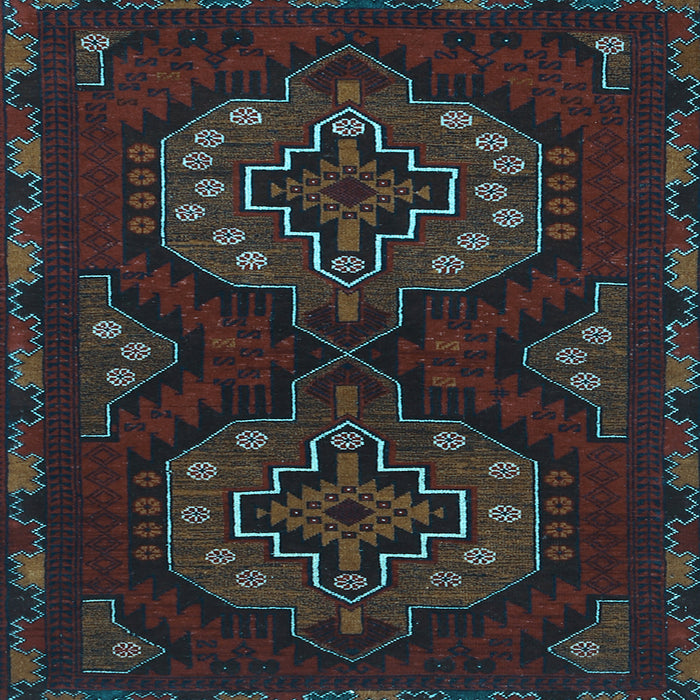 Square Persian Light Blue Traditional Rug, tr1294lblu