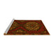 Sideview of Machine Washable Persian Yellow Traditional Rug, wshtr1294yw