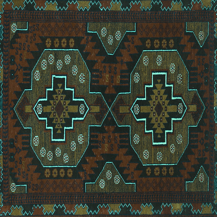 Square Persian Turquoise Traditional Rug, tr1294turq