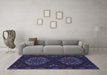 Machine Washable Persian Blue Traditional Rug in a Living Room, wshtr1294blu