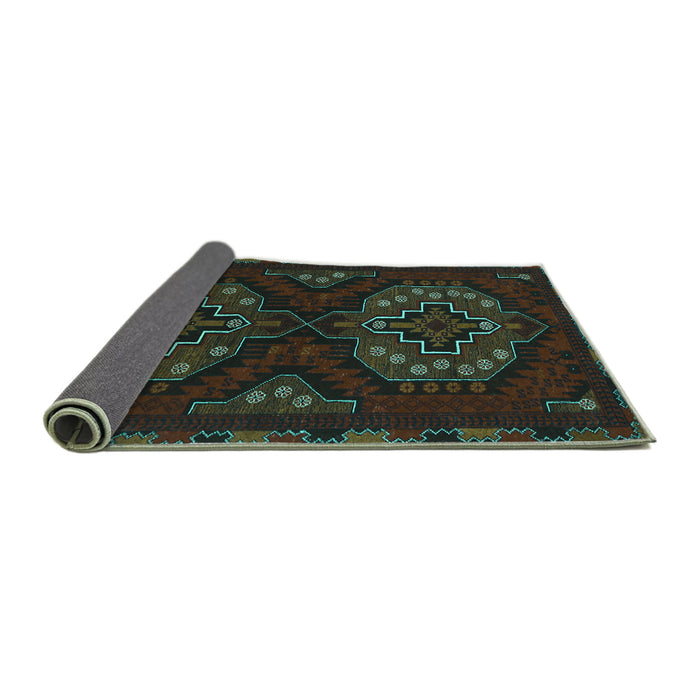 Sideview of Persian Turquoise Traditional Rug, tr1294turq