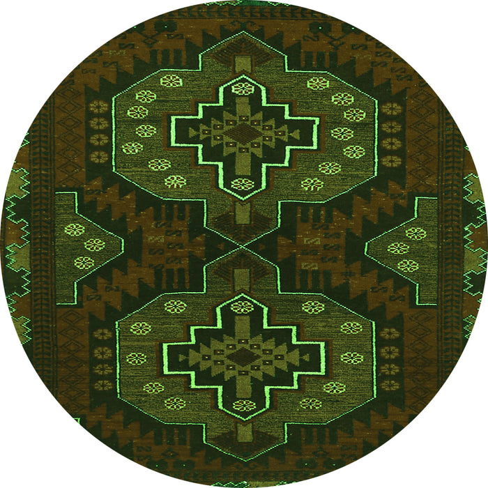 Square Persian Green Traditional Rug, tr1294grn