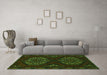 Machine Washable Persian Green Traditional Area Rugs in a Living Room,, wshtr1294grn