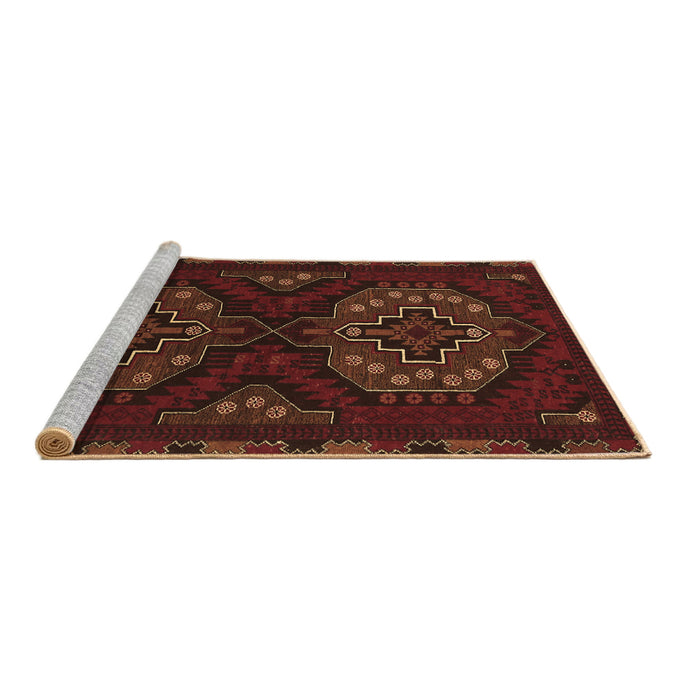 Sideview of Machine Washable Persian Brown Traditional Rug, wshtr1294brn